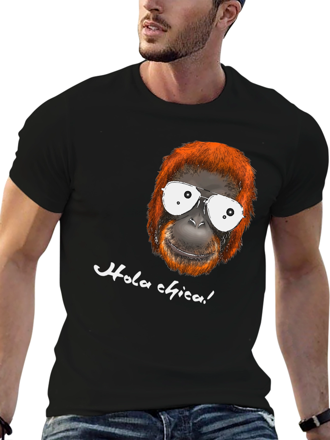 Black Funny Orangutan T-Shirt - Hola Chica! view 6