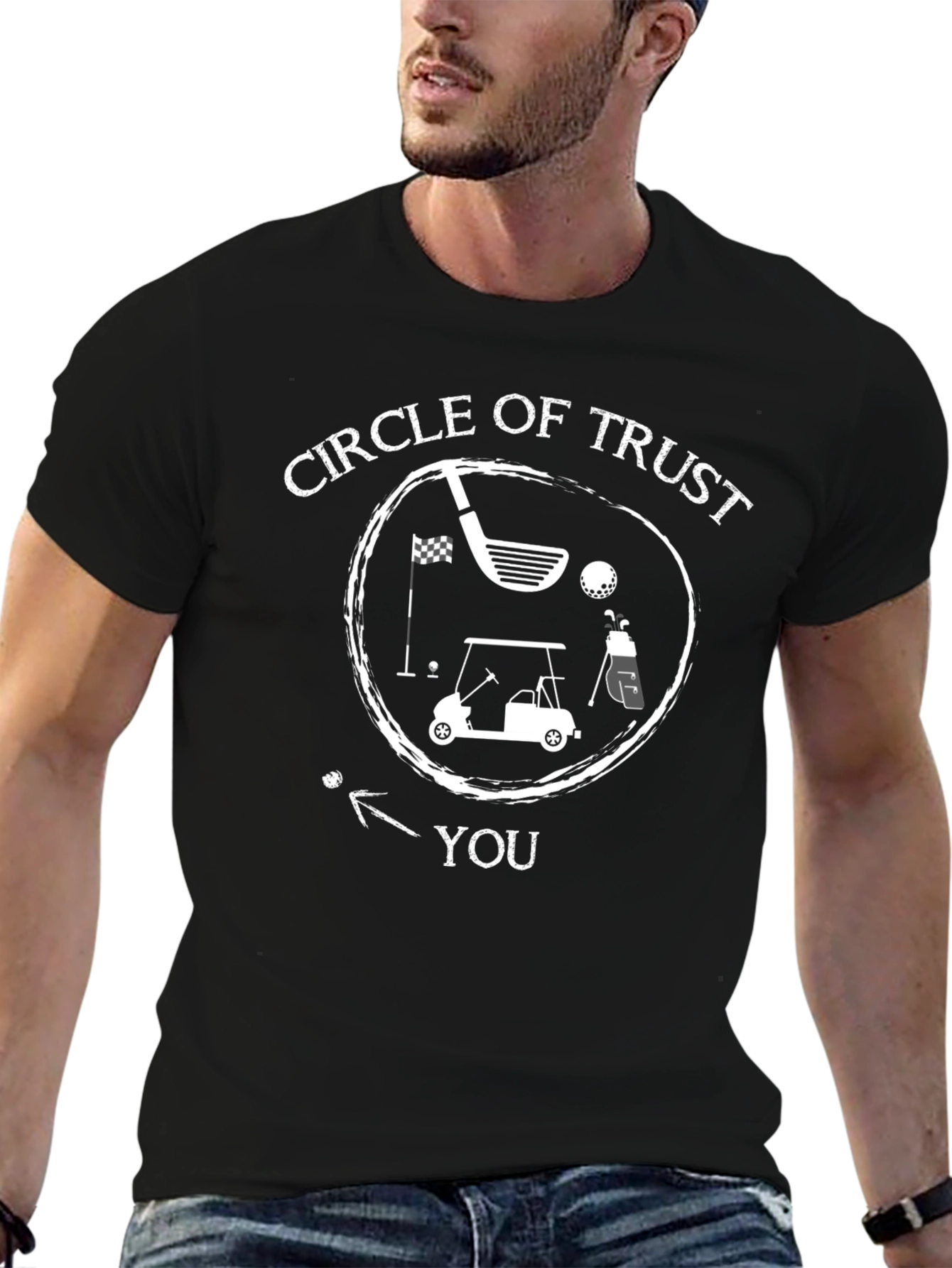 Black Circle of Trust Golf Graphic T-Shirt view 6