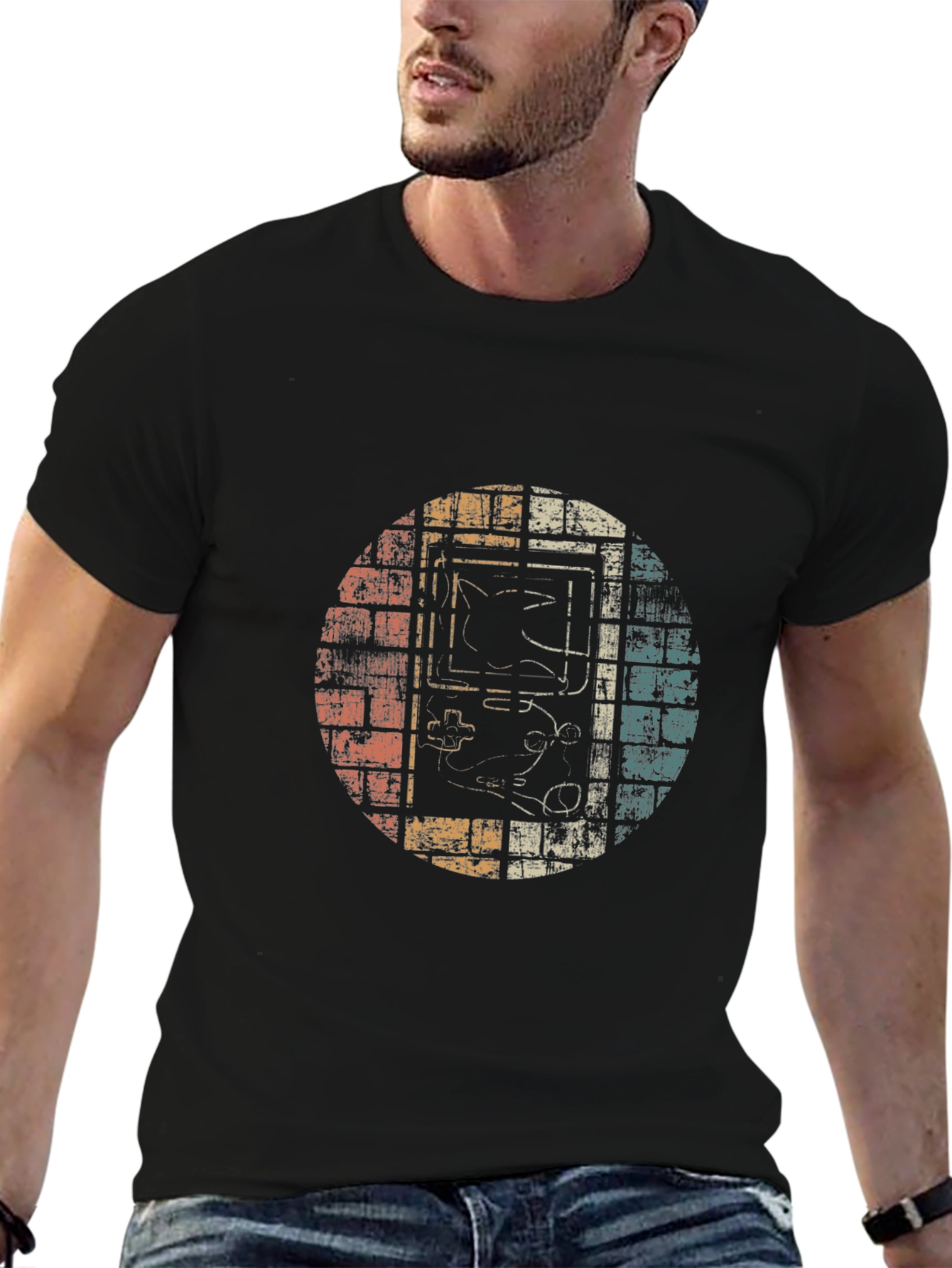 Black Retro Game Console T-Shirt - Vintage Graphic Tee view 6