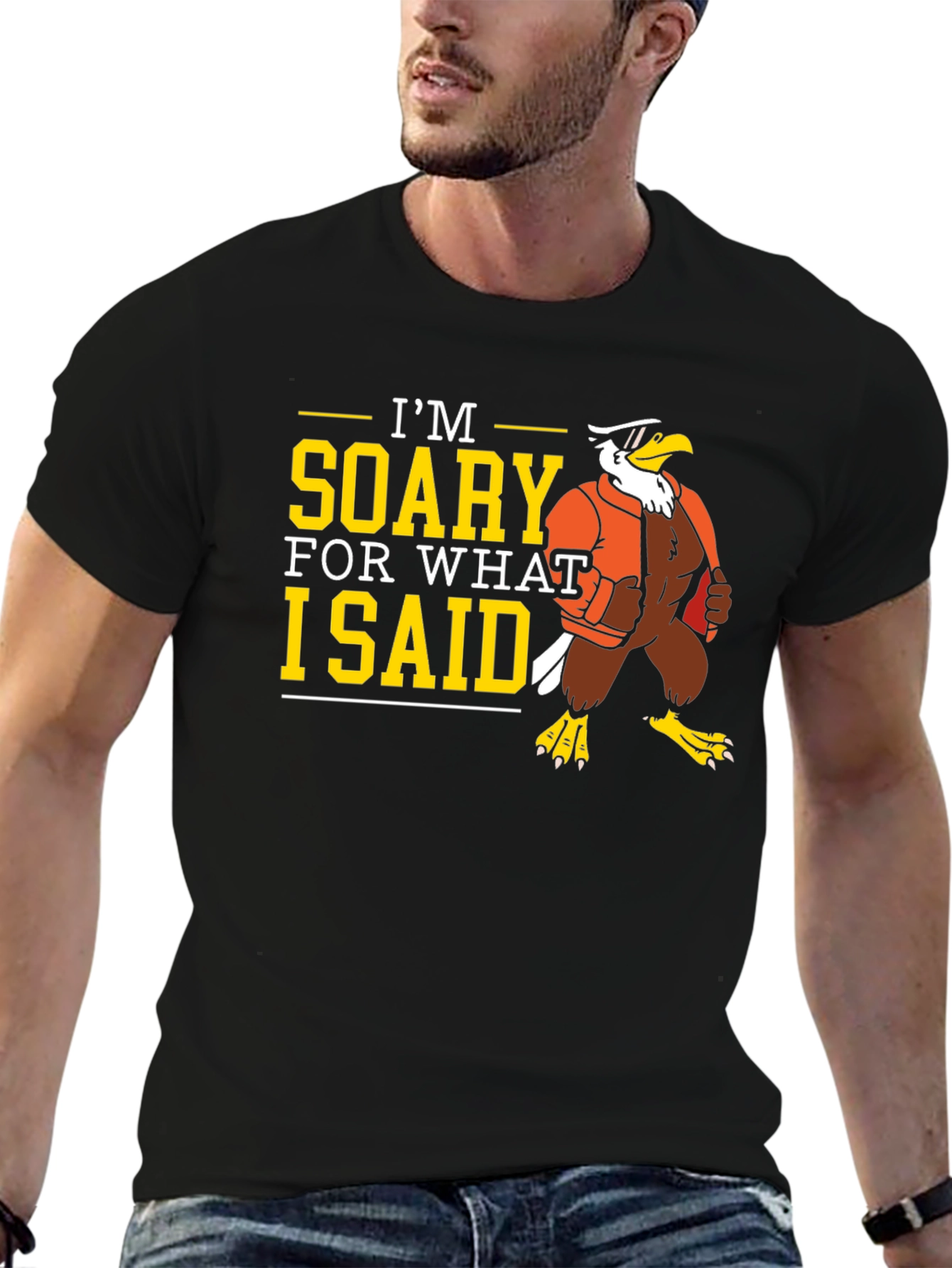 Black I'm Soary Funny Graphic T-Shirt view 6