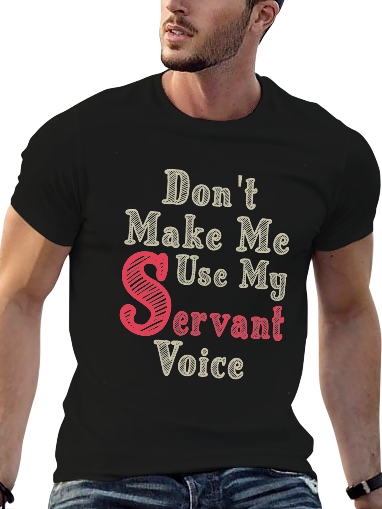 Black Don't Make Me Use My Servant Voice T-Shirt view 6