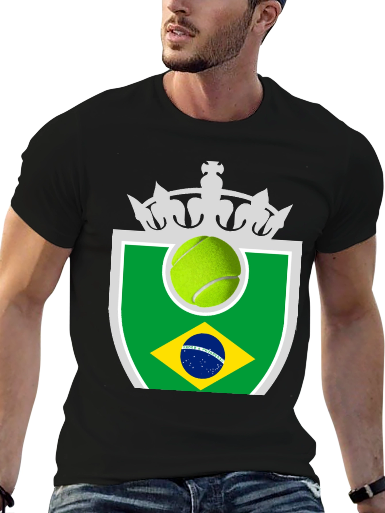 Black Brazil Tennis T-Shirt view 6