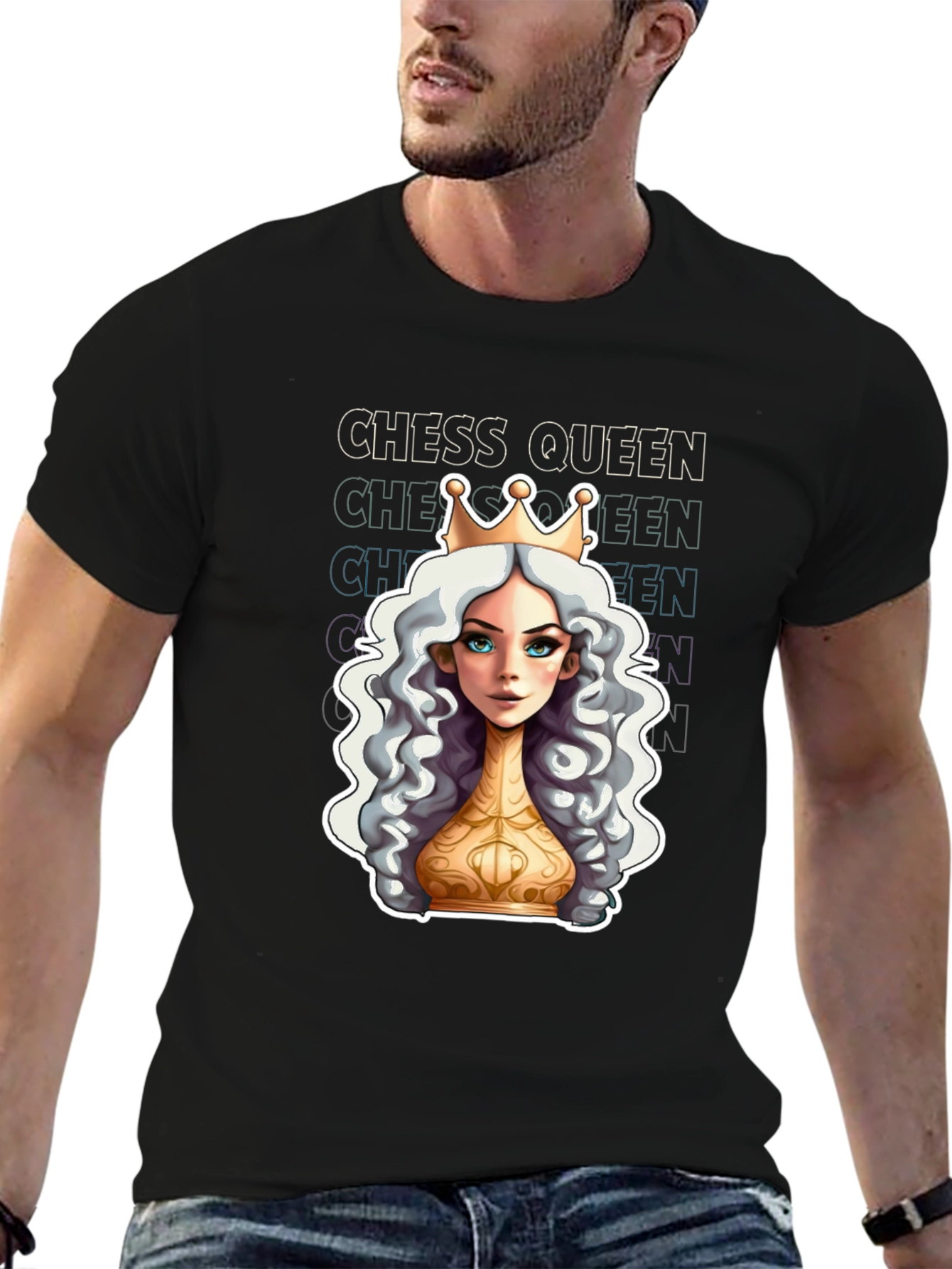 Black Chess Queen Graphic Tee - Stylish Unisex T-Shirt view 6