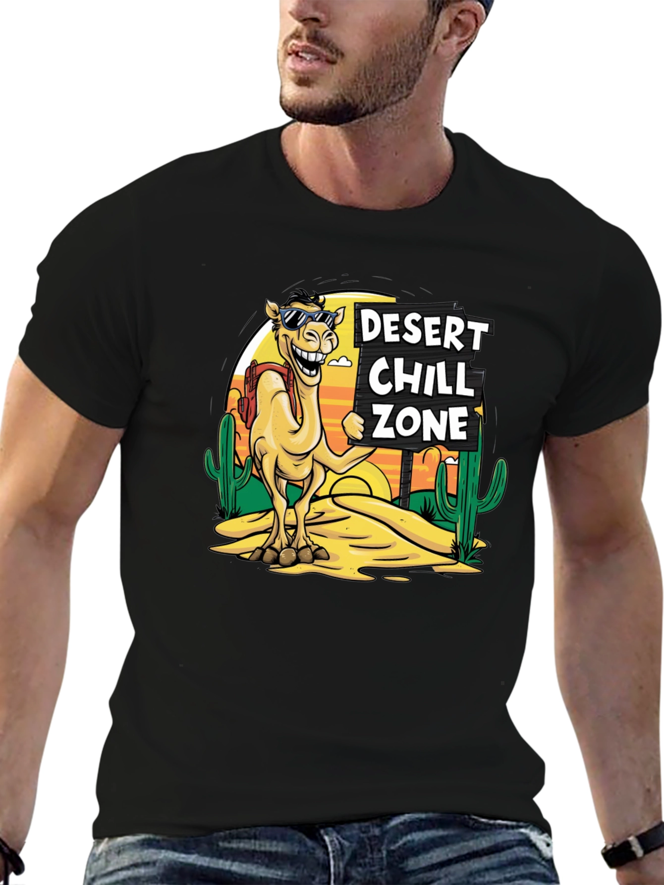 Black Desert Chill Zone Camel T-Shirt - Black view 6