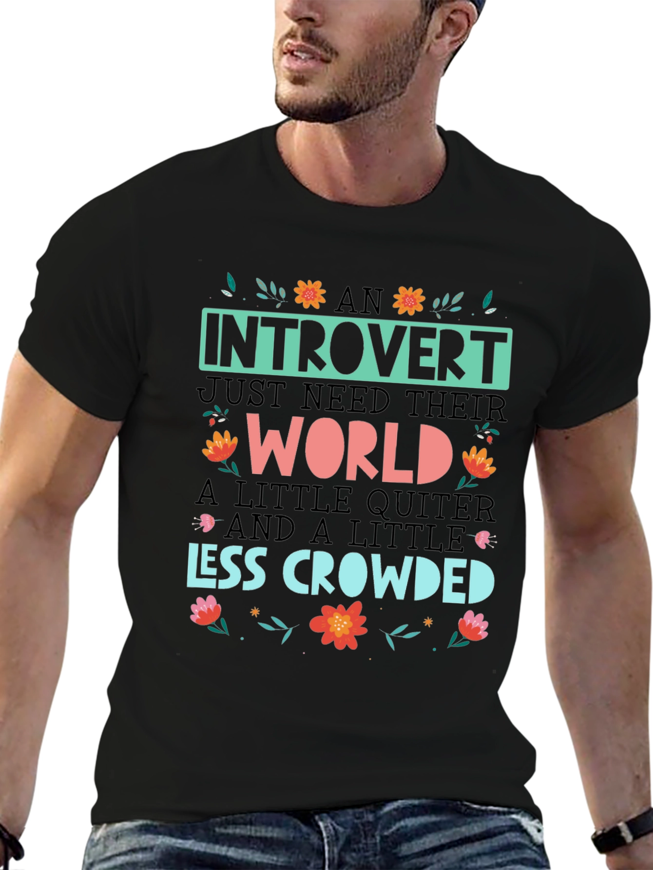 Introvert Graphic Tee - Quiet World, Less Crowded - 6