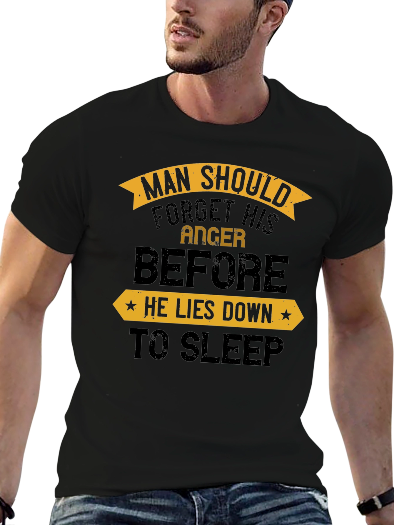 Black Man Should Forget Anger Before Sleep T-Shirt view 6