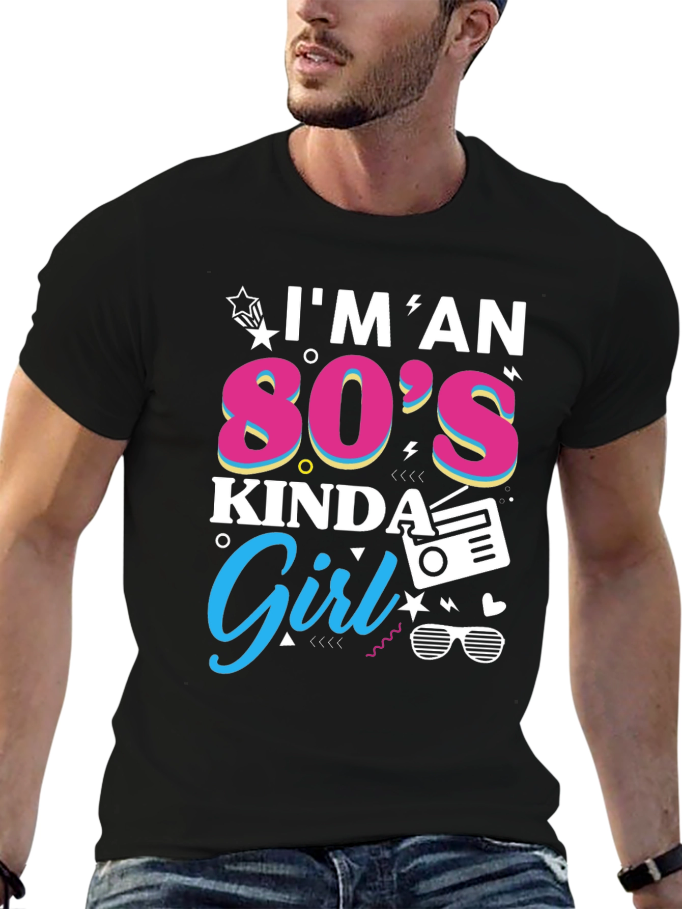 Black I'm an 80s Kinda Girl Graphic Tee view 6