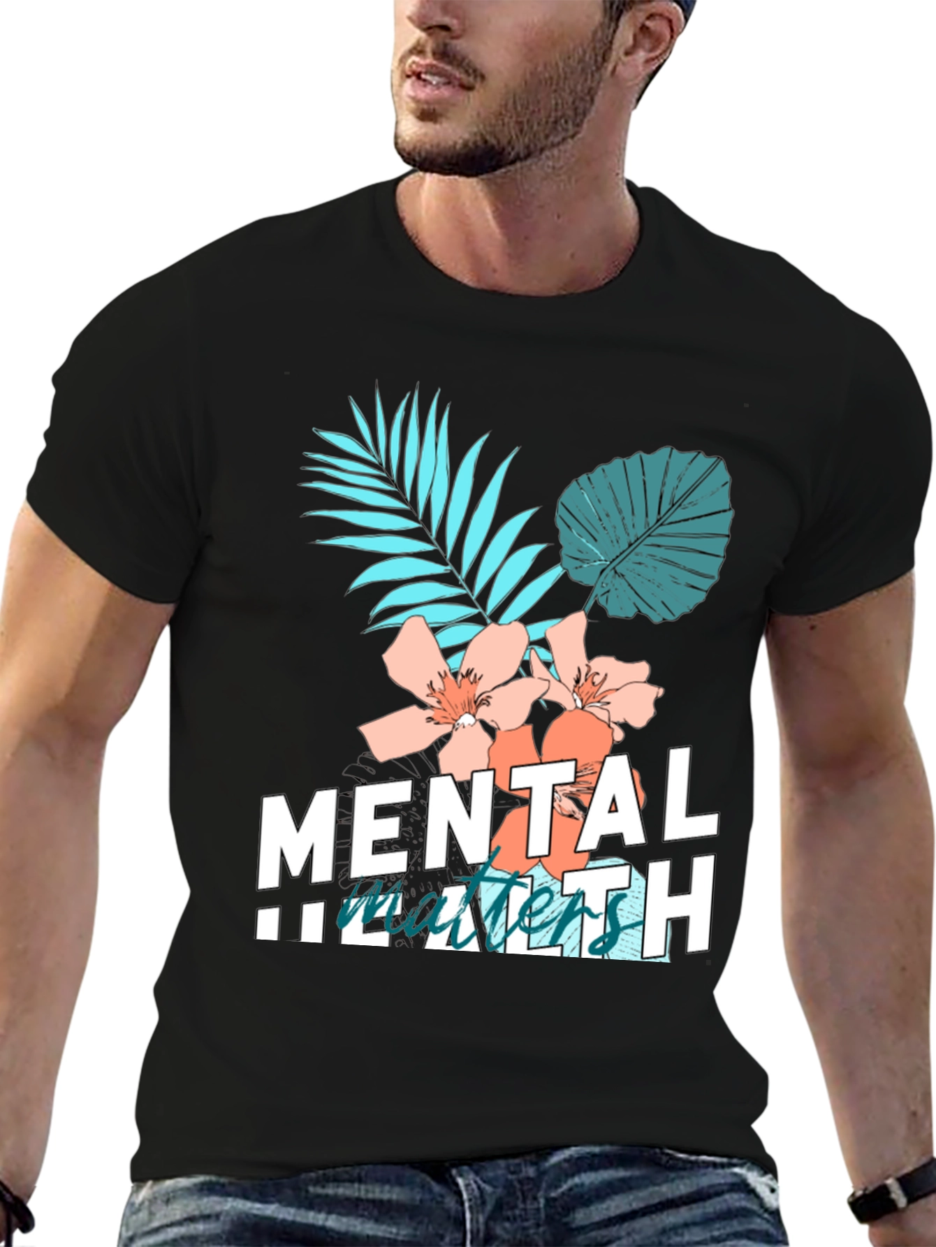 Black Mental Health Matters Graphic Tee, Black view 6
