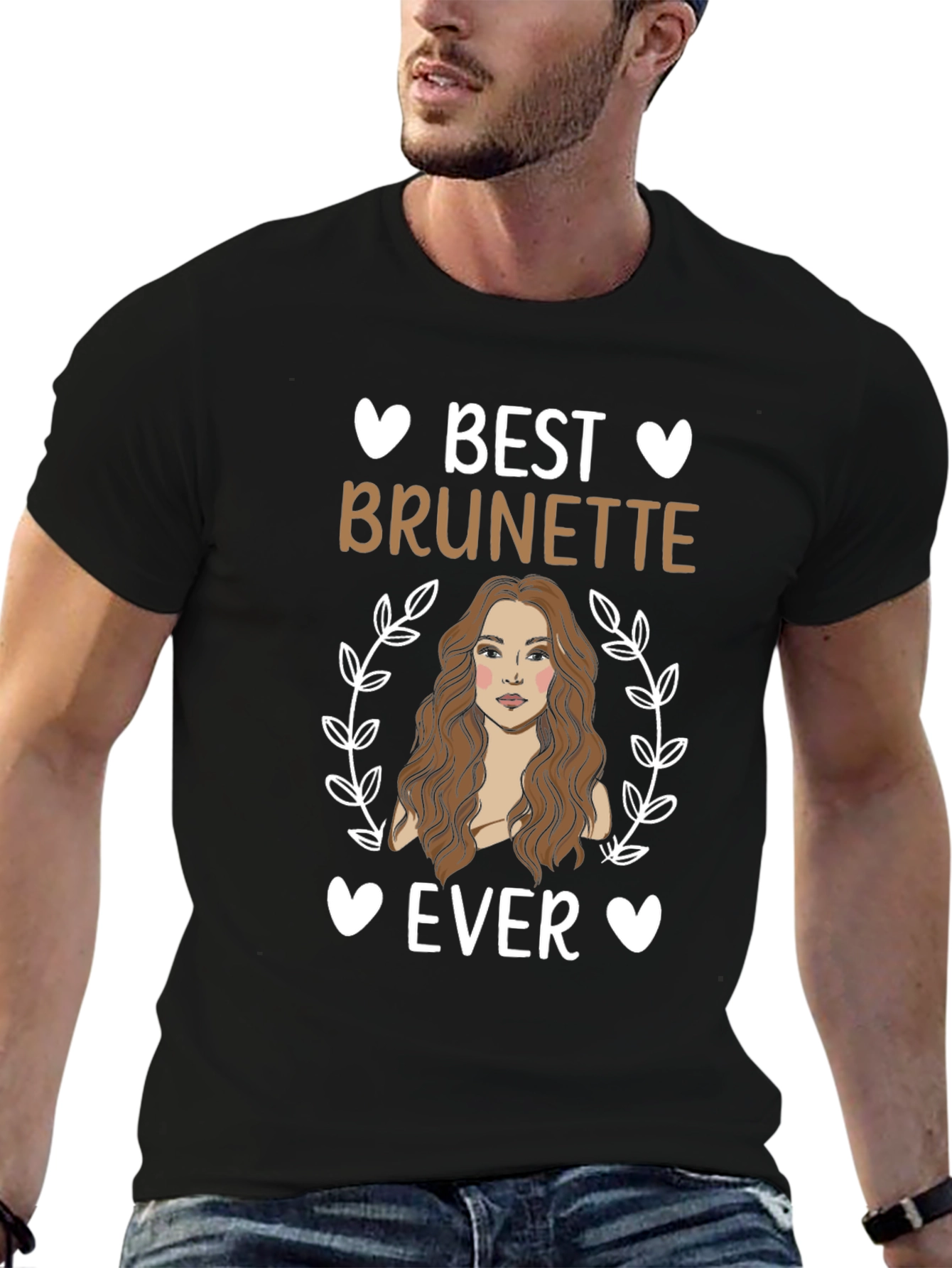Black Best Brunette Ever T-Shirt - Cute Women's Tee view 6
