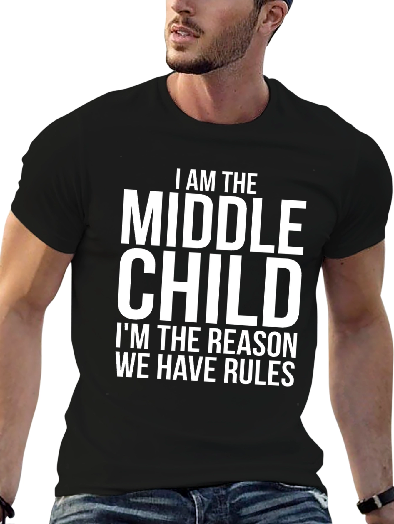 Black Middle Child T-Shirt - Reason for the Rules view 6