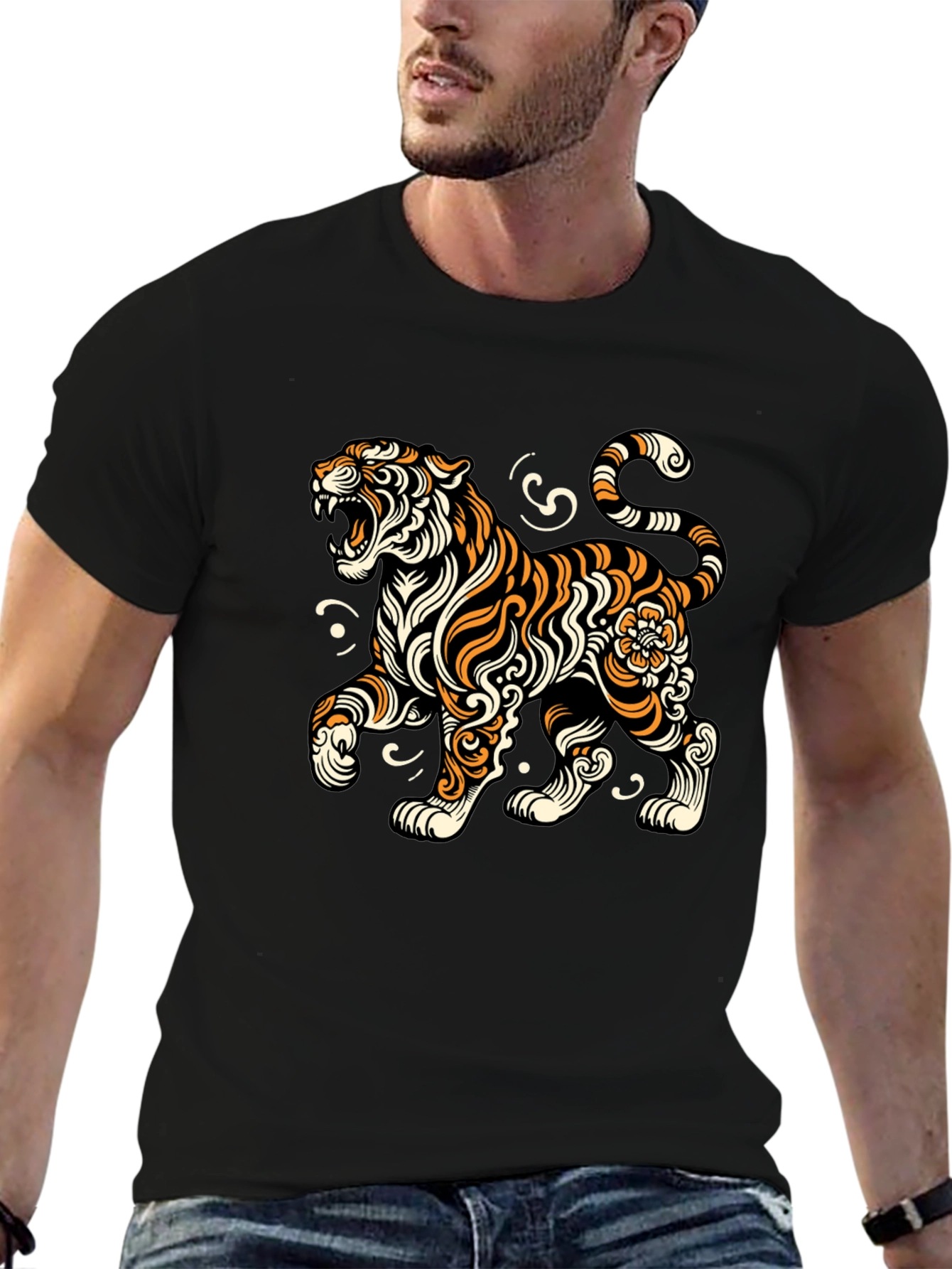 Black Black Tiger Graphic Tee view 6