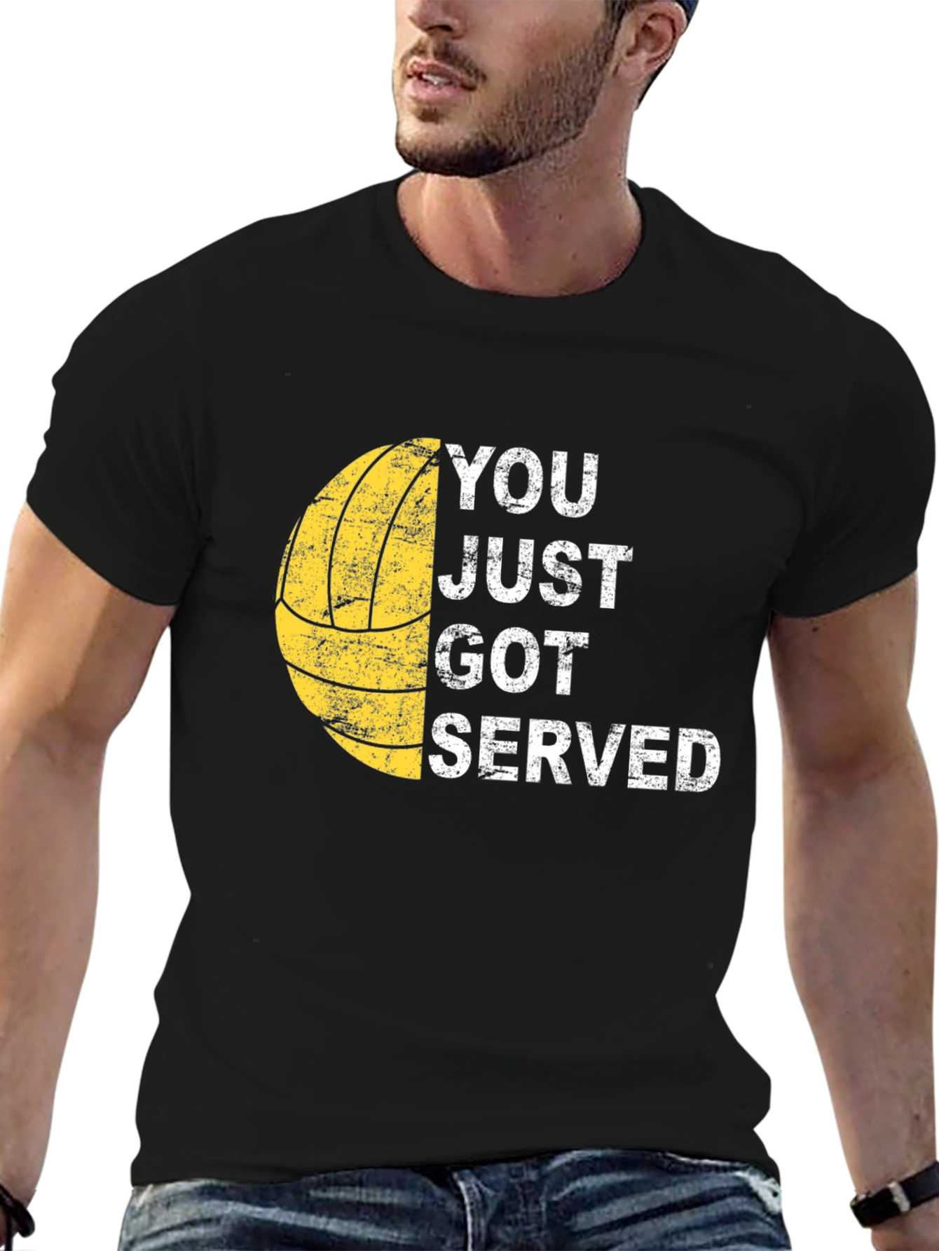 Black You Just Got Served T-Shirt Volleyball Tee view 6