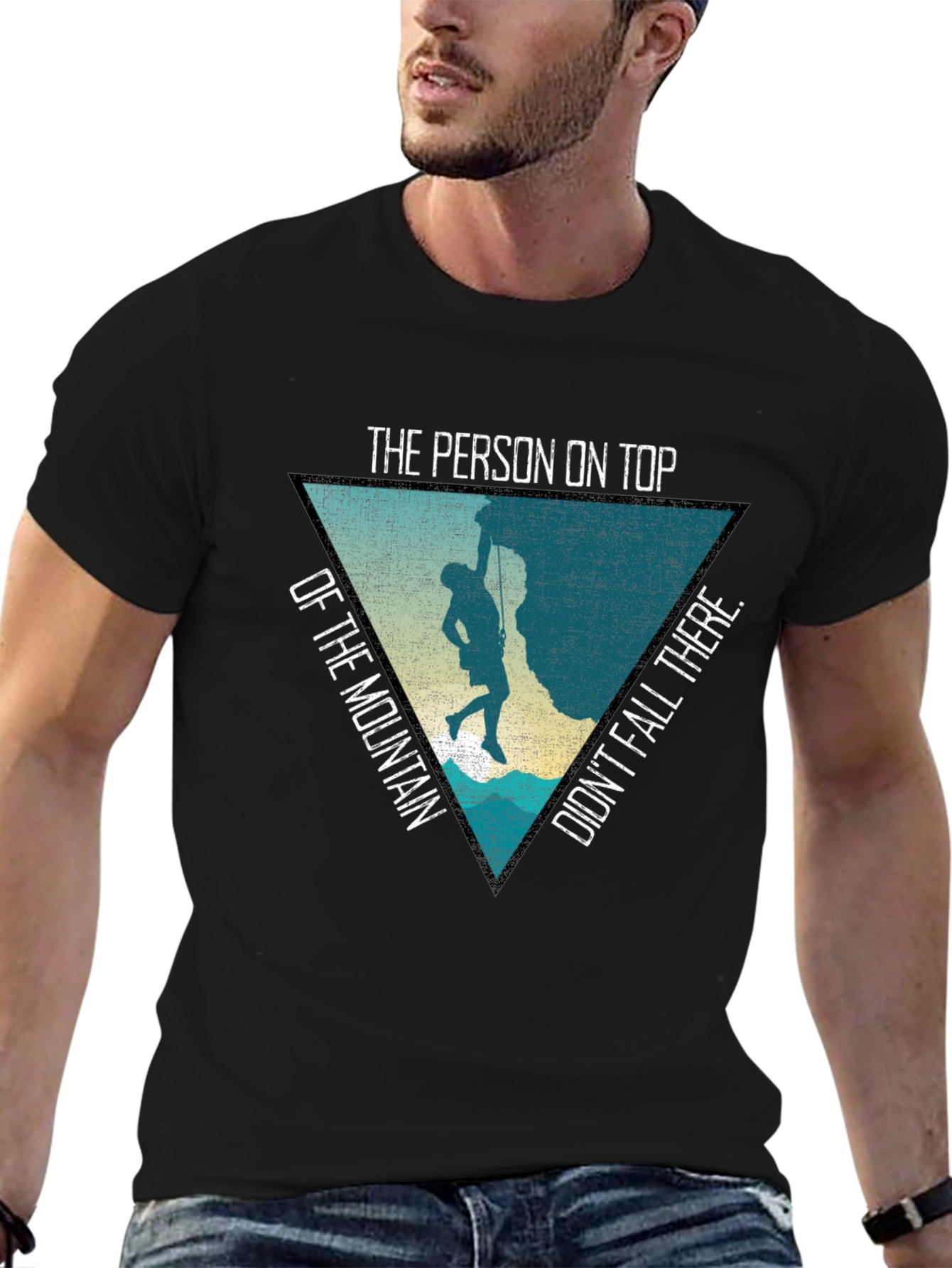 Black The Person On Top Graphic T-Shirt view 6