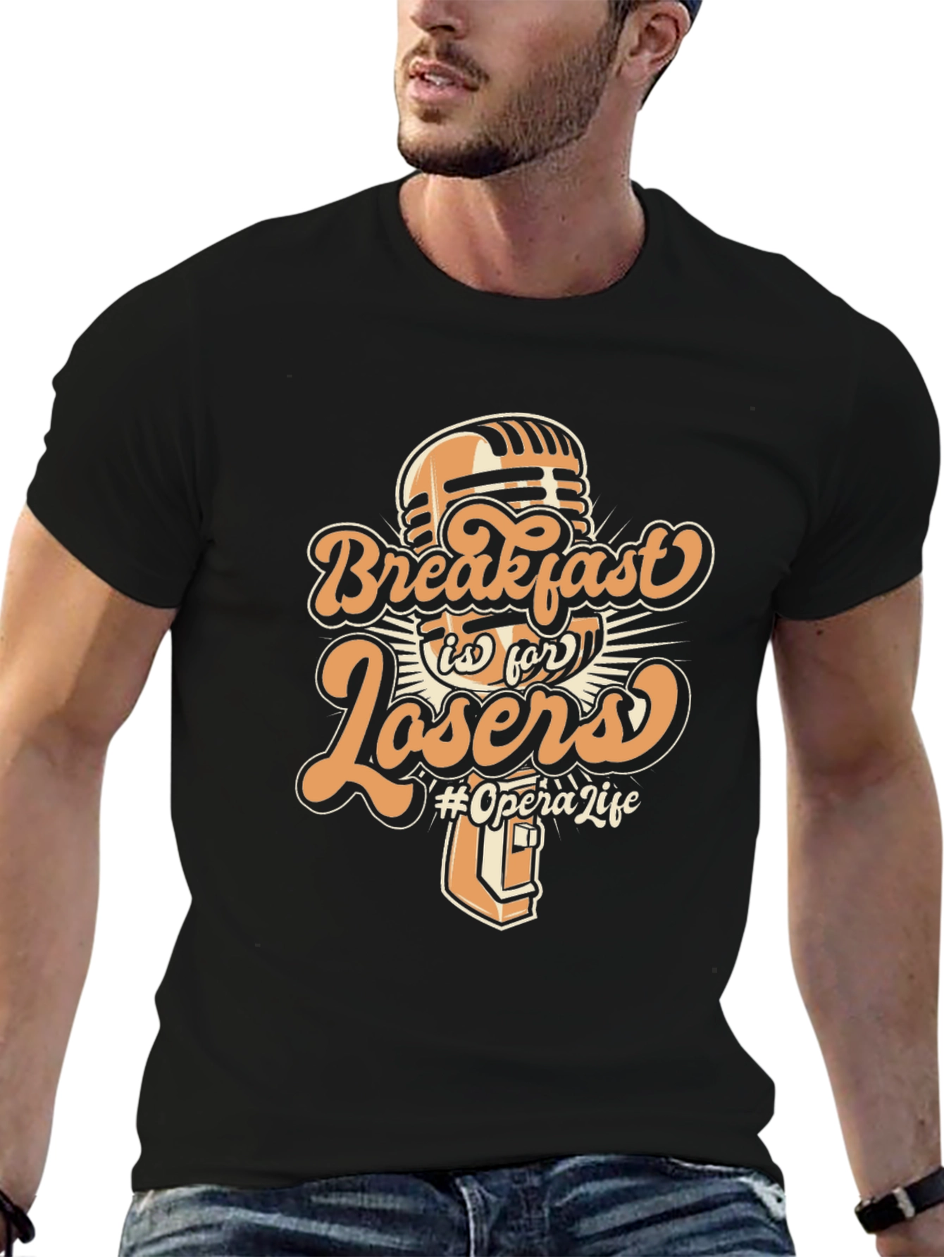 Black Breakfast is for Losers Graphic Tee view 6