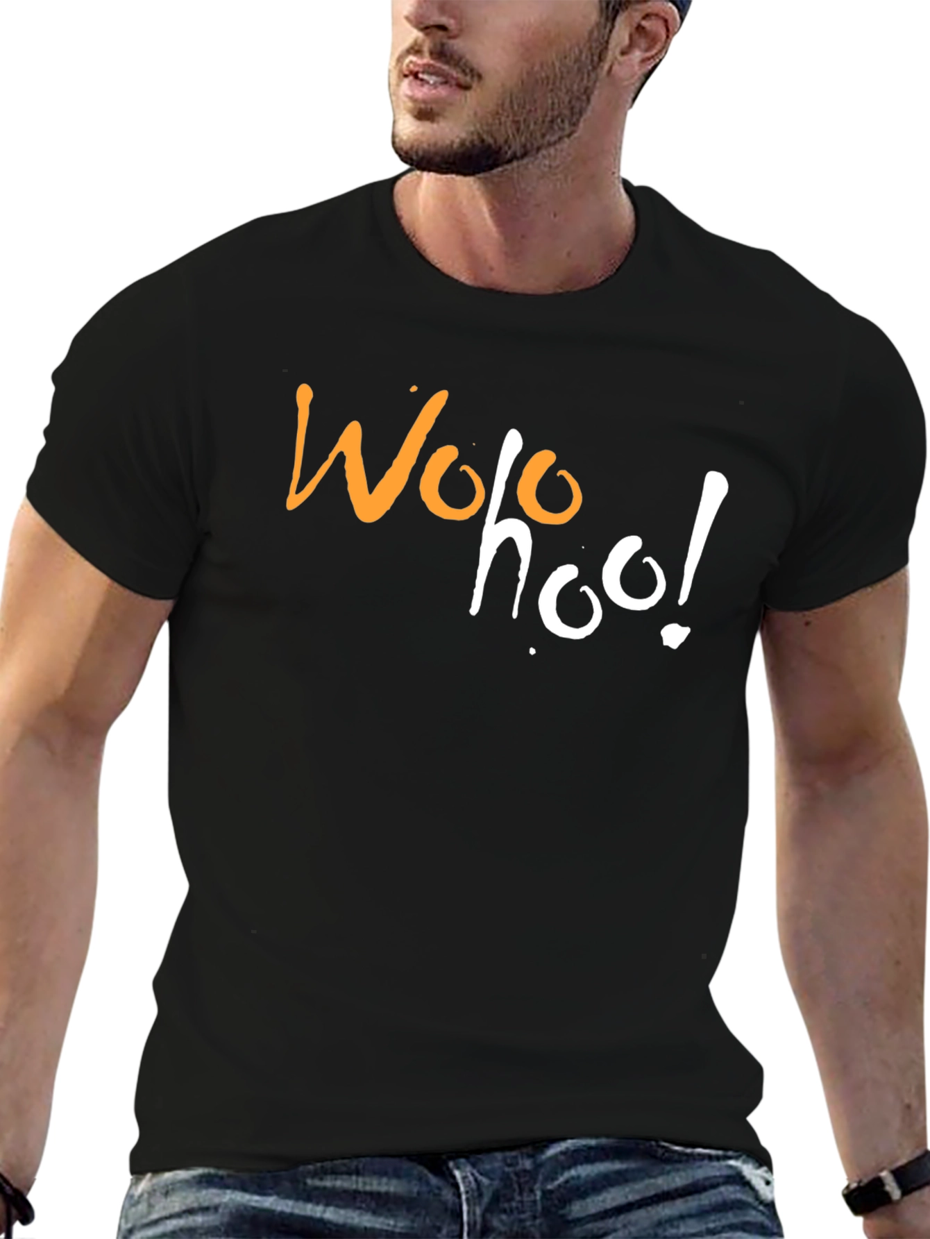Black Wohoo Graphic T-Shirt view 6
