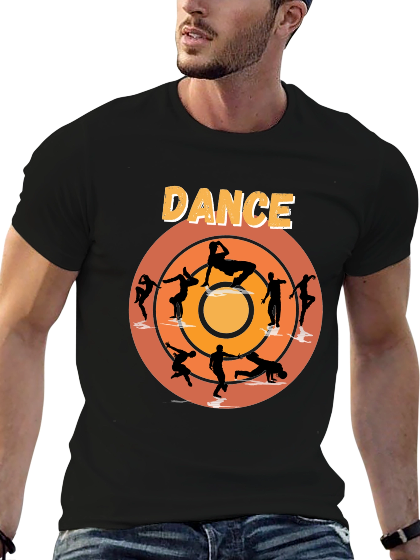 Black Dance Silhouette Graphic Tee - Stylish Cotton T-Shirt view 6