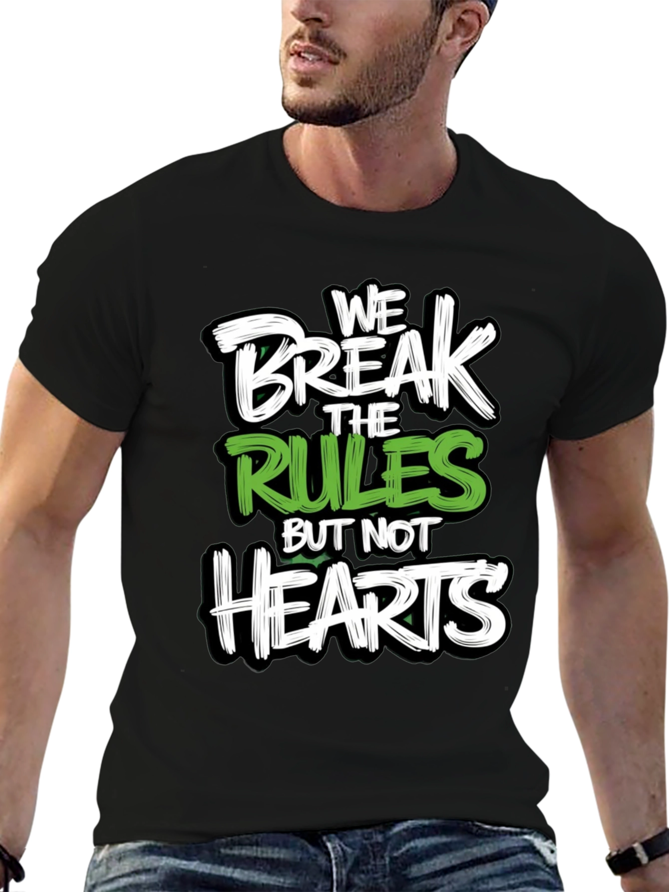 Black Break the Rules T-Shirt - Graphic Tee view 6