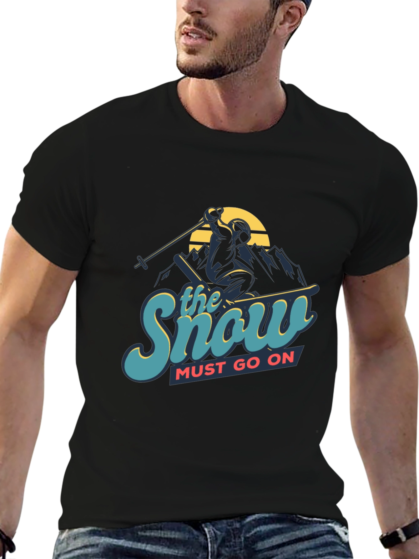 Black The Snow Must Go On Graphic Tee view 6