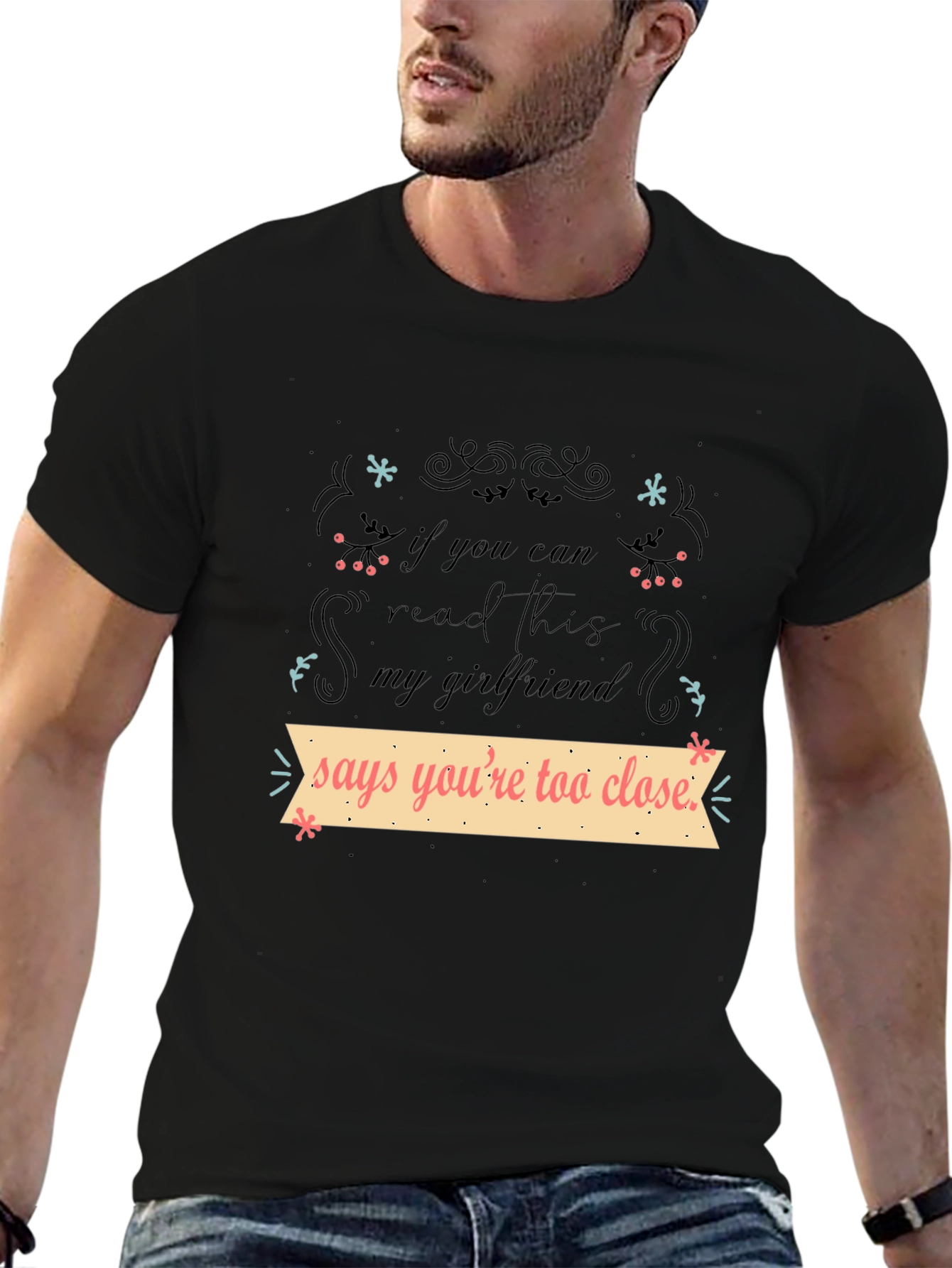 Black Funny Girlfriend Quote T-Shirt view 6