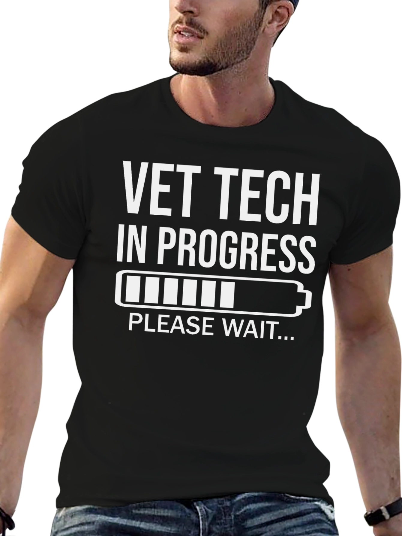 Black Vet Tech In Progress T-Shirt - Animal Lover Tee view 6