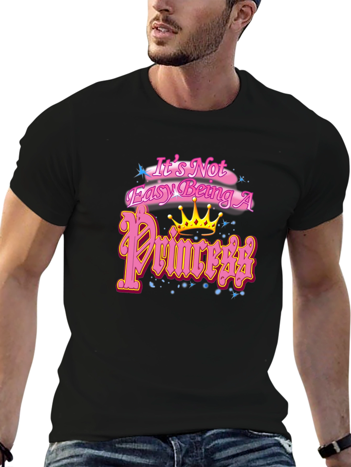 Black It's Not Easy Being A Princess Black T-Shirt view 6