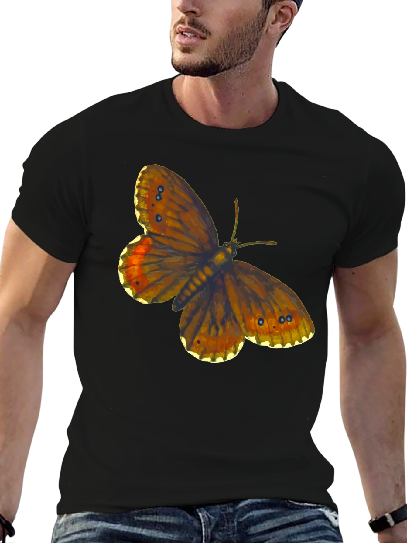 Black Butterfly Graphic Tee - Trendy Casual Wear view 6