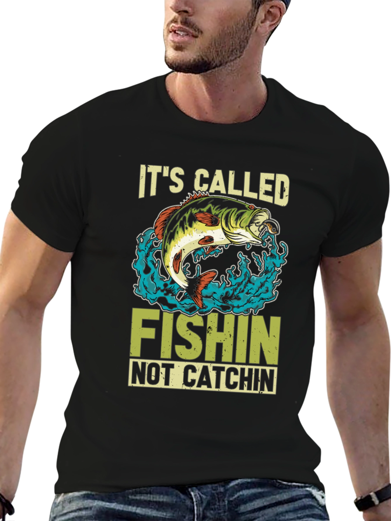 Black It's Called Fishin' T-Shirt - Fishing Apparel view 6