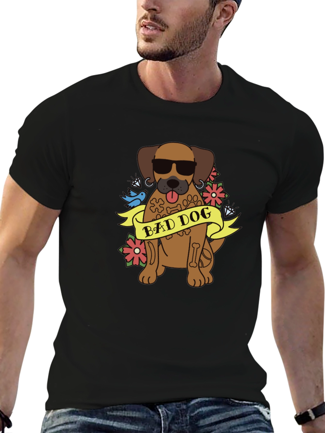 Bad Dog Graphic T-Shirt - Cool Canine Tee - 6