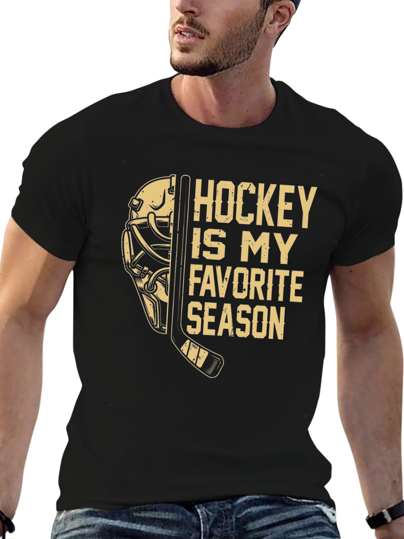Black Hockey is My Favorite Season T-Shirt view 6