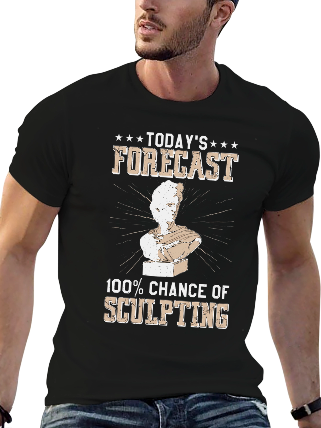 Black Sculpting Forecast T-Shirt - Chance of Art view 6