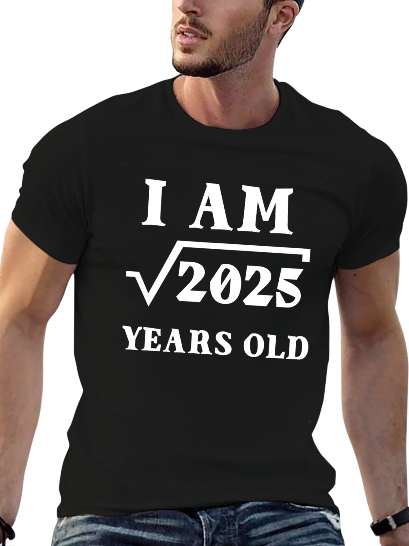 Black I AM Root 2025 Years Old T-Shirt - Math Humor view 6