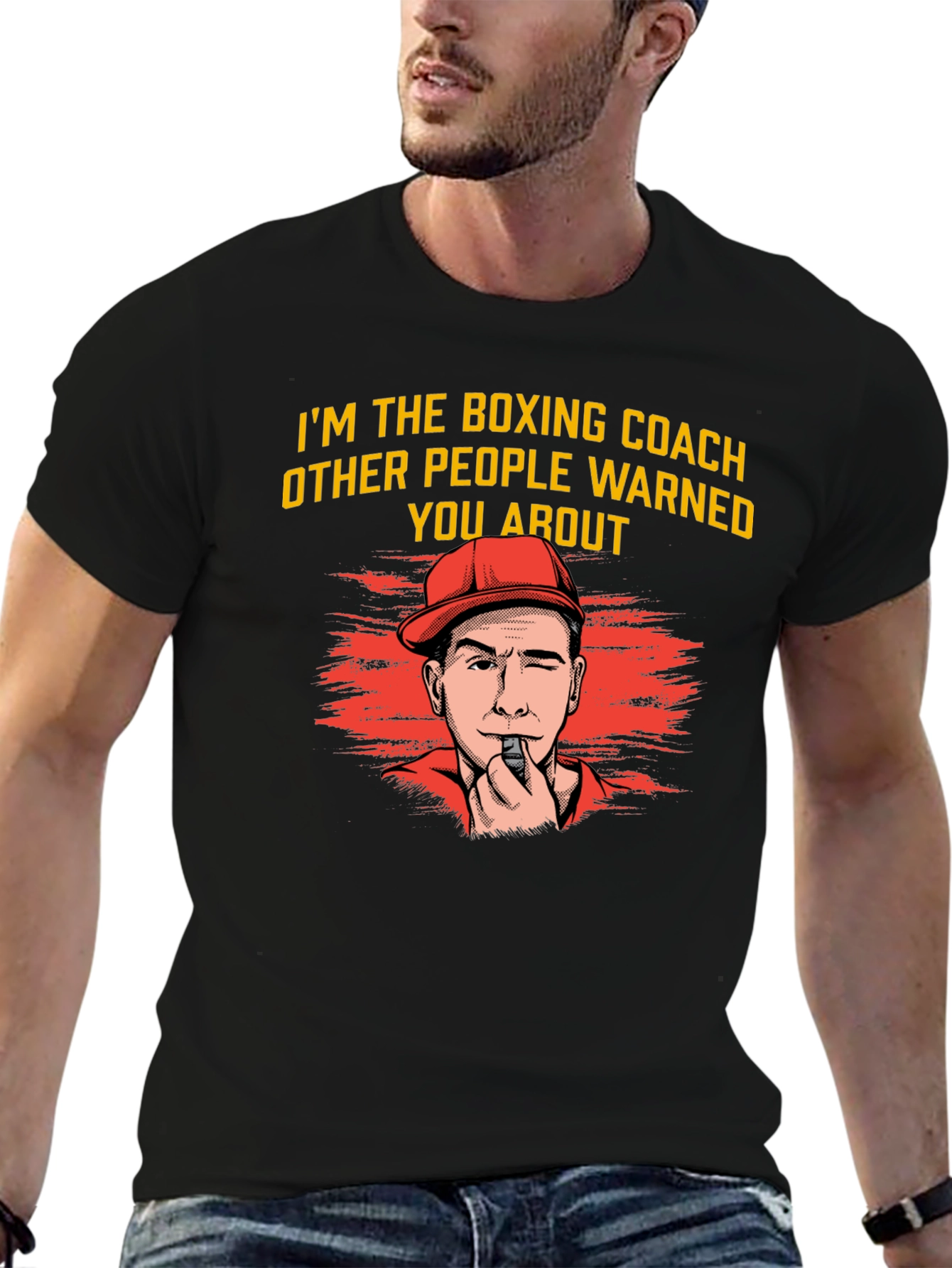 Black Boxing Coach Graphic Tee - Funny Training Shirt view 6