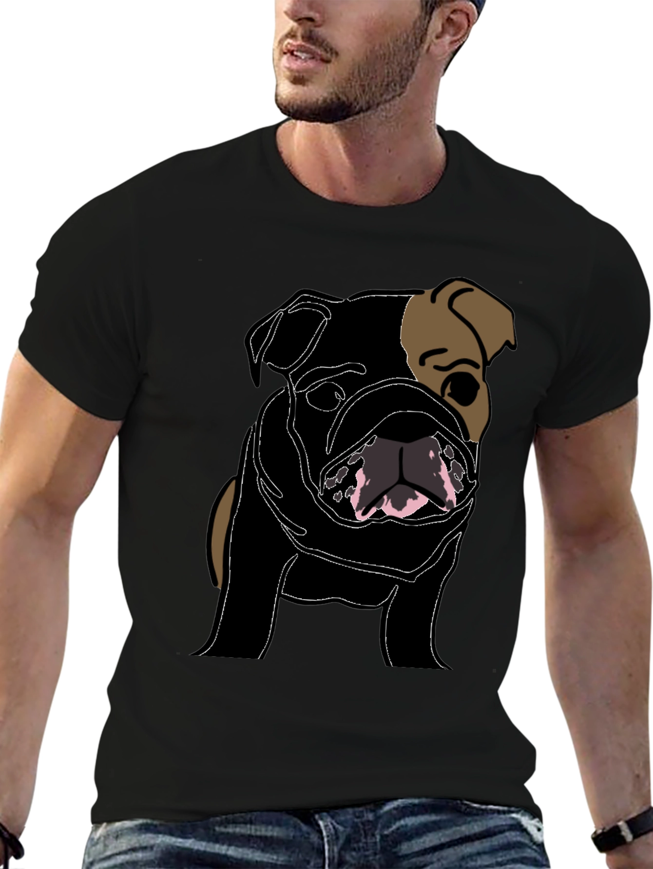 Black Bulldog Graphic Tee - Stylish Dog Lover's Shirt view 6
