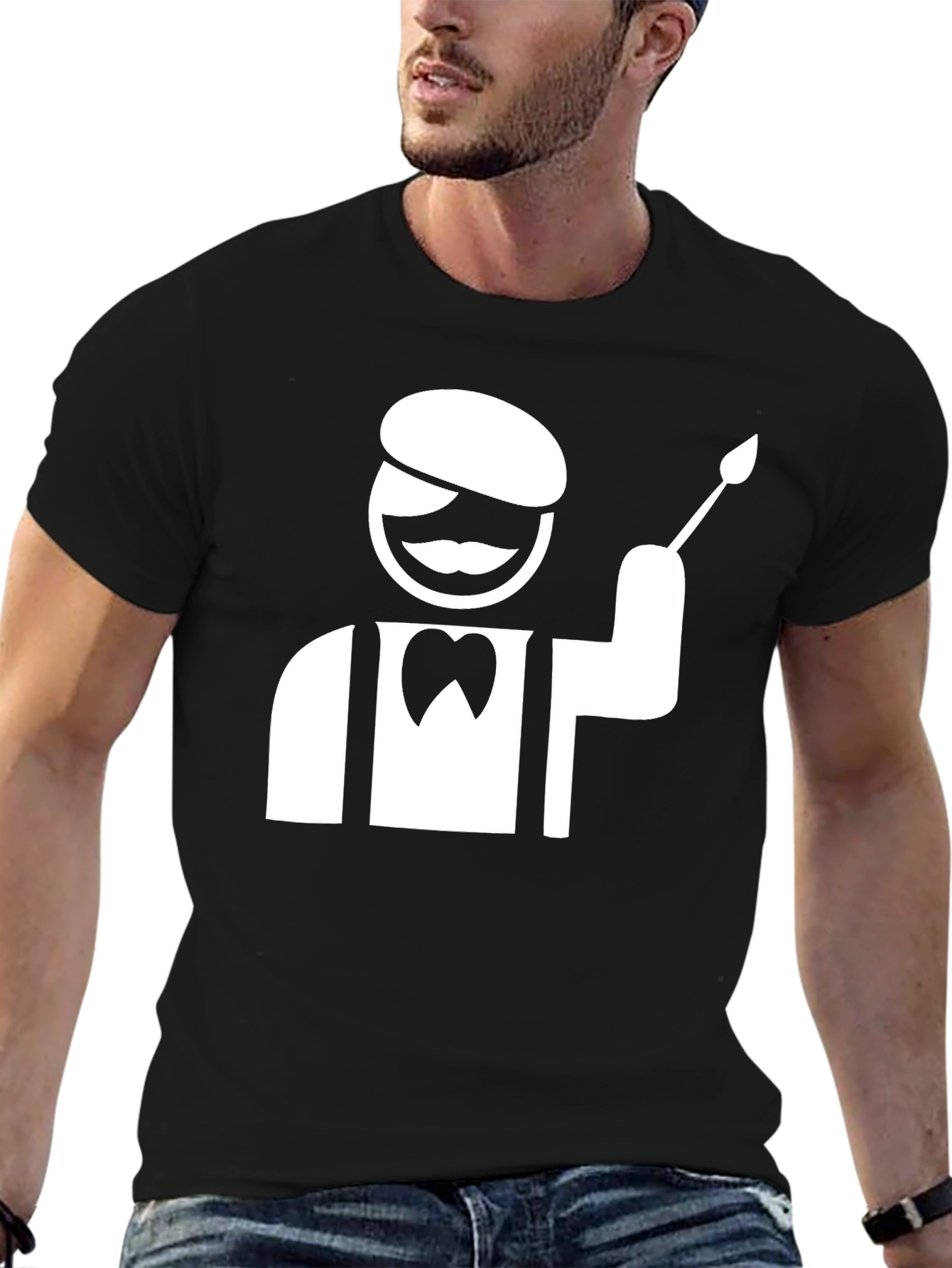 Black Painter Graphic T-Shirt | Artistic Black Tee view 6