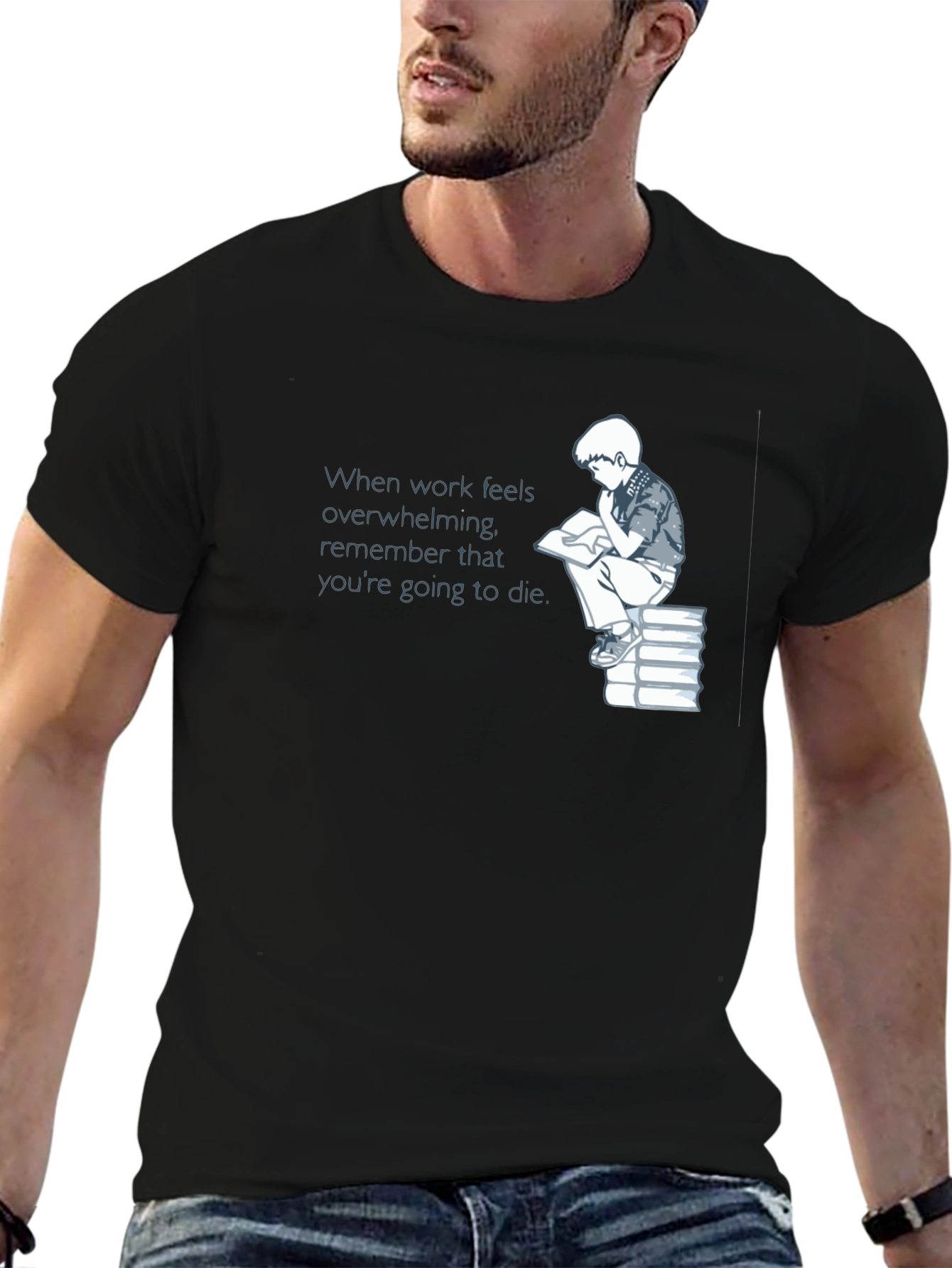 Black Mortality Reminder T-Shirt - Dark Humor Tee view 6