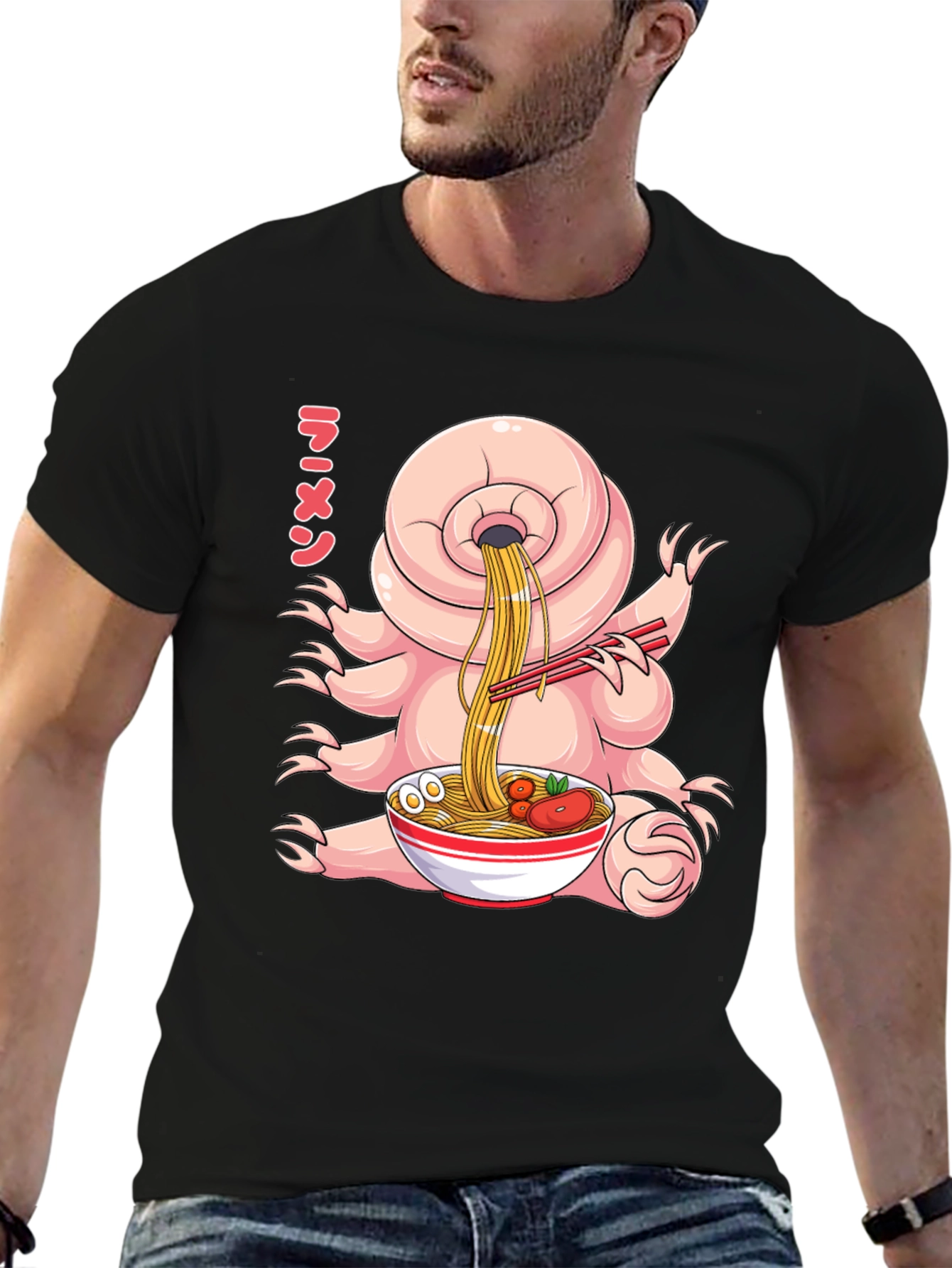 Black Ramen Tardigrade T-Shirt - Funny Graphic Tee view 6