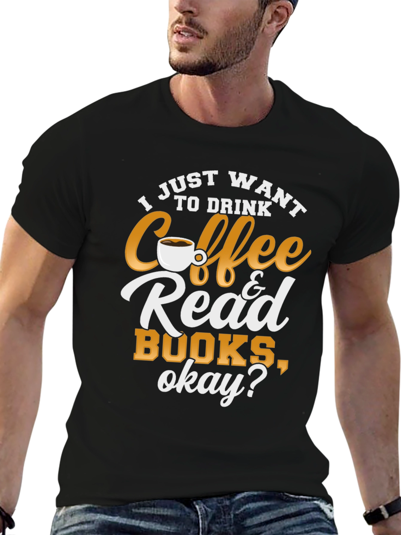 Black Coffee & Books T-Shirt: Cozy Reader Tee view 6