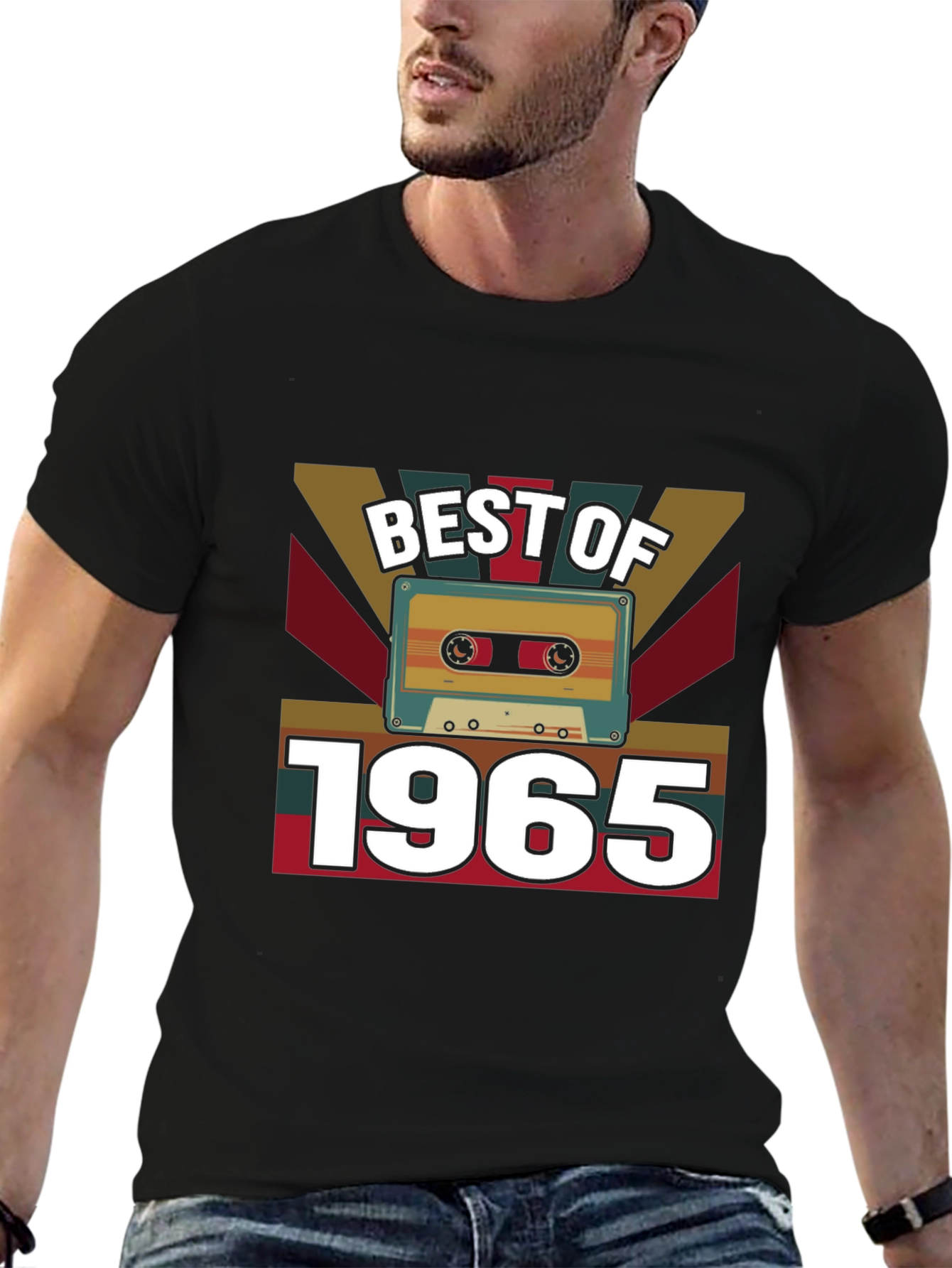 Black Best of 1965 Cassette Tape Graphic T-Shirt view 6