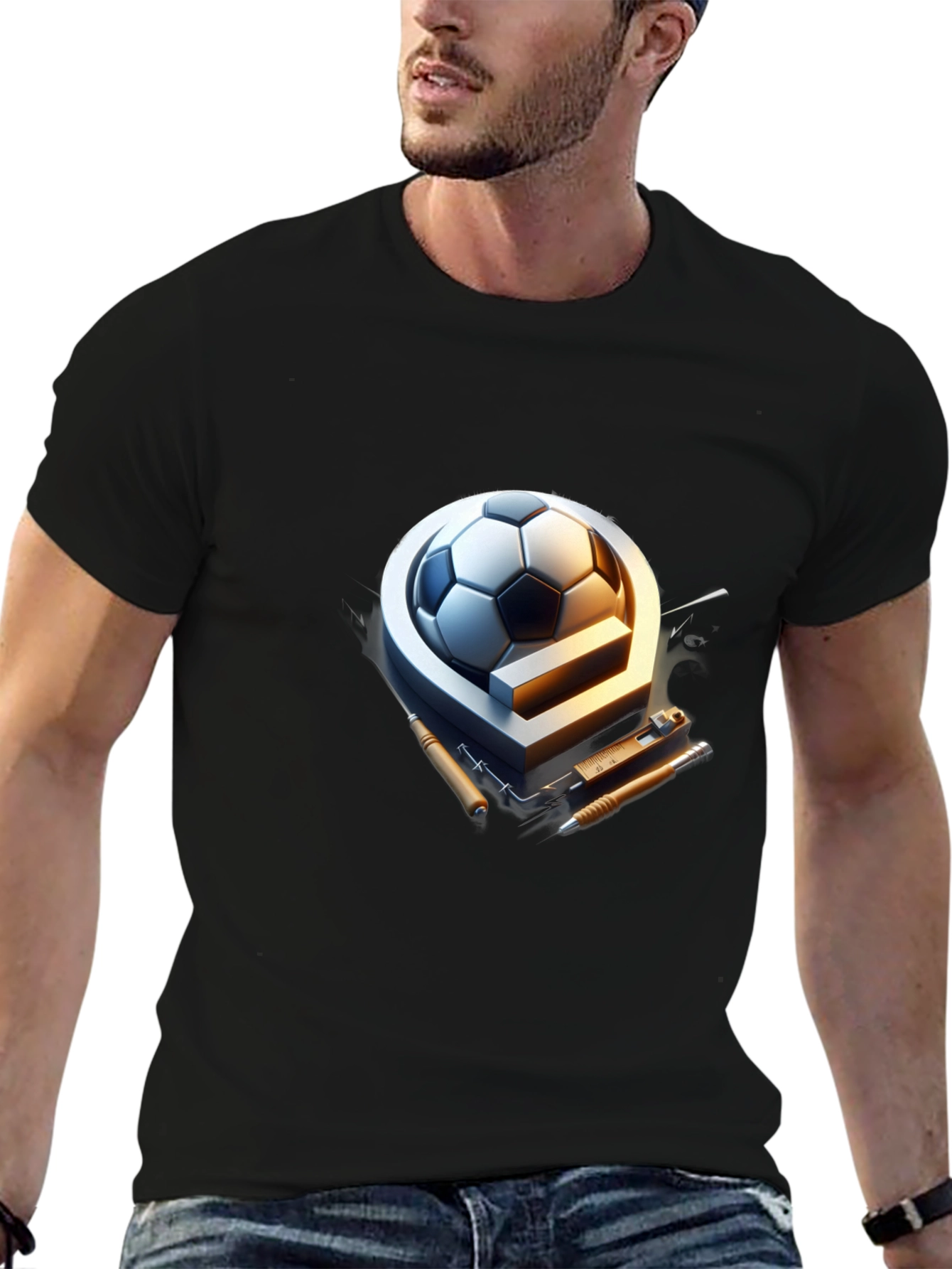 Soccer Ball & Drafting Tools Graphic Tee - 6