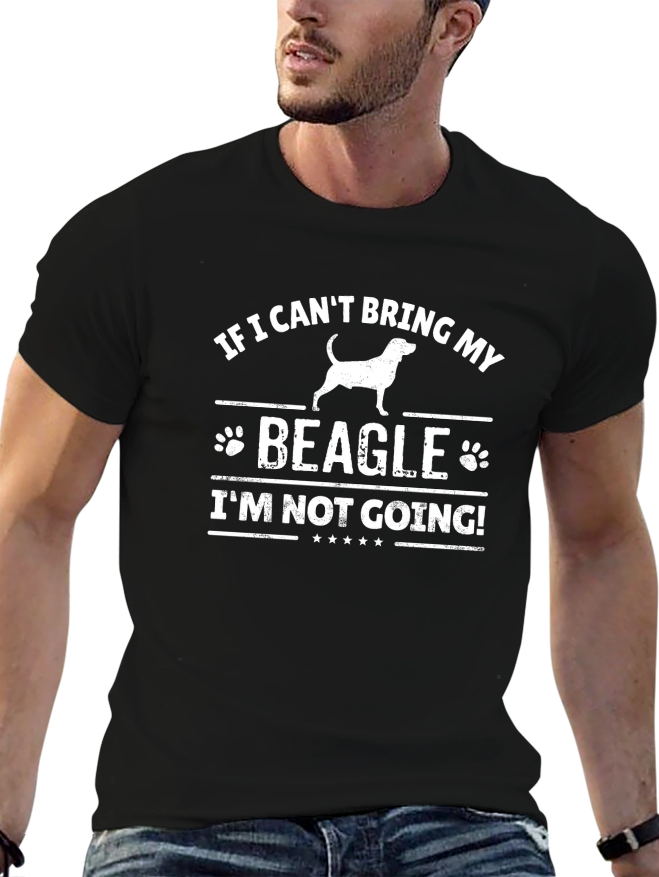 Black Beagle Lover T-Shirt: If I Can't Bring My Beagle, I'm Not Going! view 6