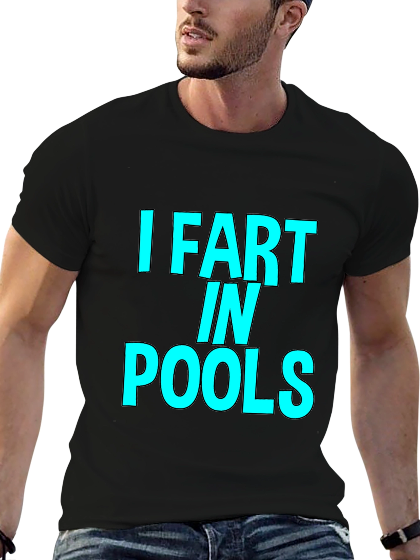 Black I Fart in Pools Graphic T-Shirt - Novelty Funny Tee view 6