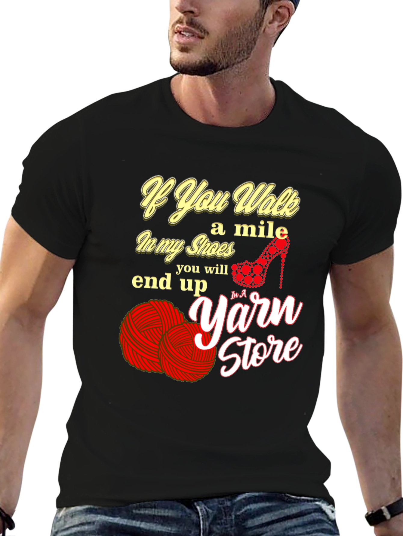 Black If You Walk a Mile in My Shoes T-Shirt view 6