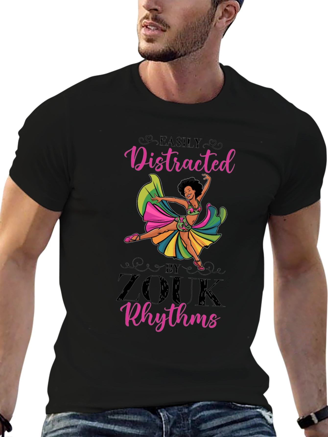 Black Zouk Rhythms Graphic Tee - Dance Lover view 6