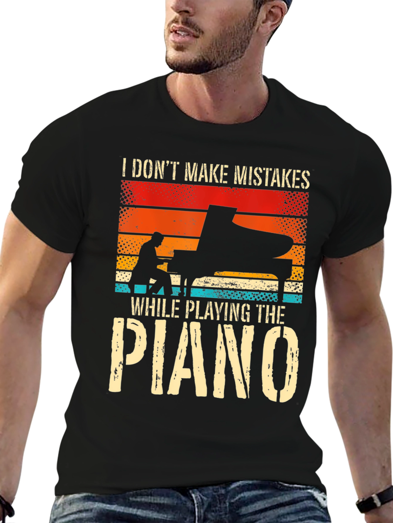 Black Piano Player T-Shirt: I Don't Make Mistakes view 6
