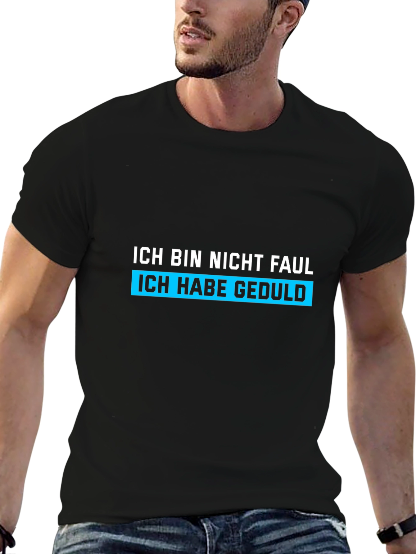 Black Funny German Ich Bin Nicht Faul T-Shirt view 6