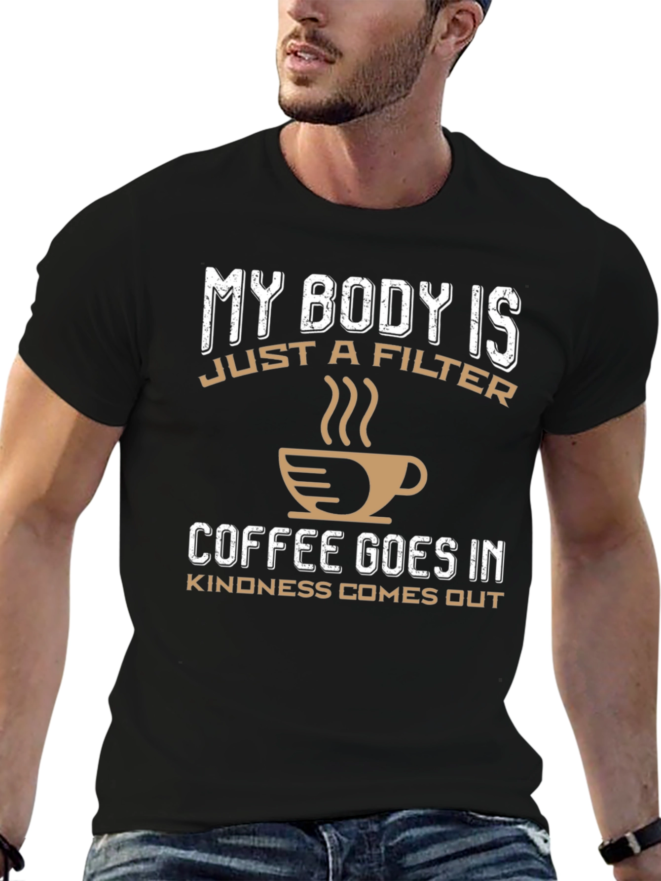 Black Coffee Filter T-Shirt view 6