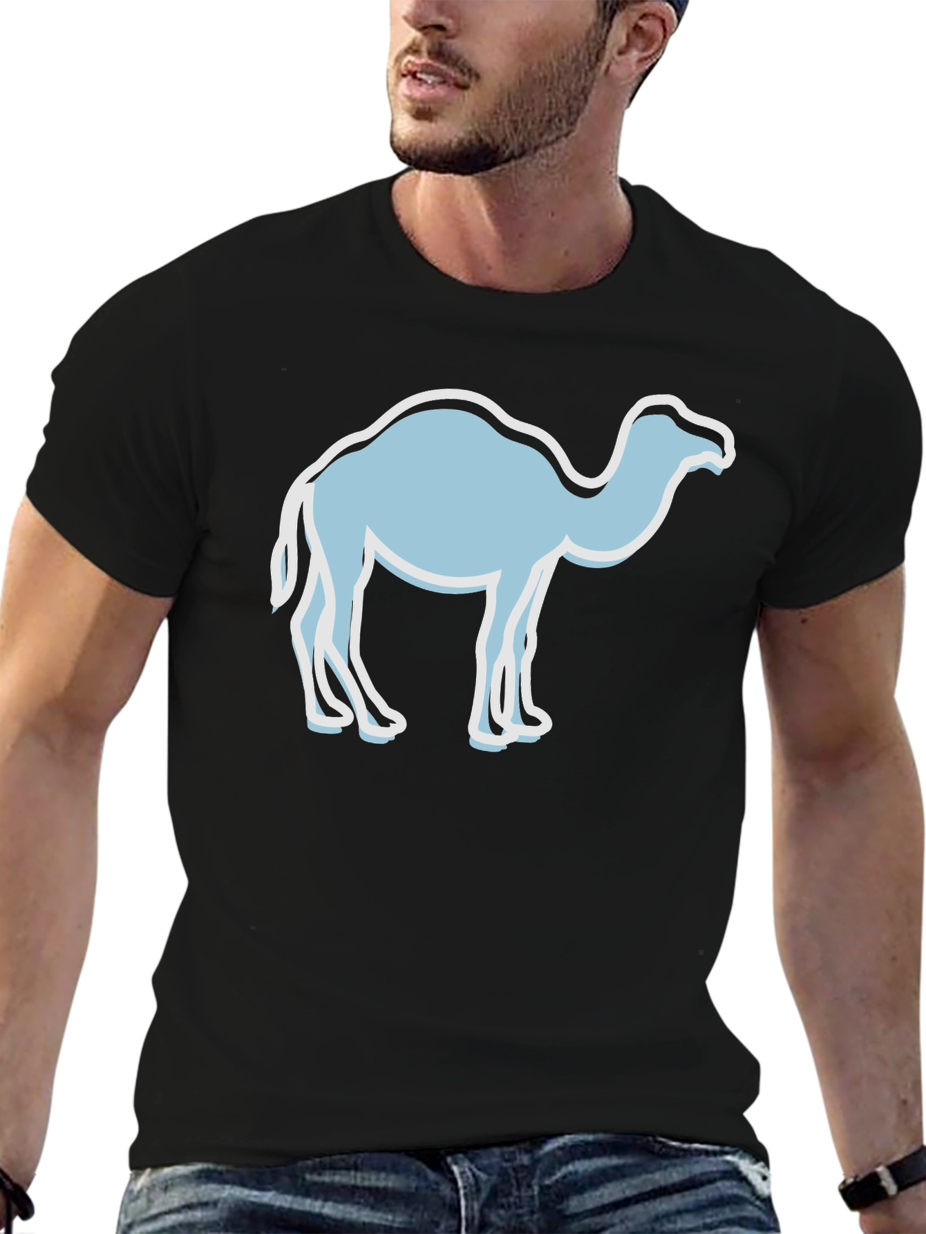 Black Camel Graphic Tee - Unisex Black T-Shirt view 6