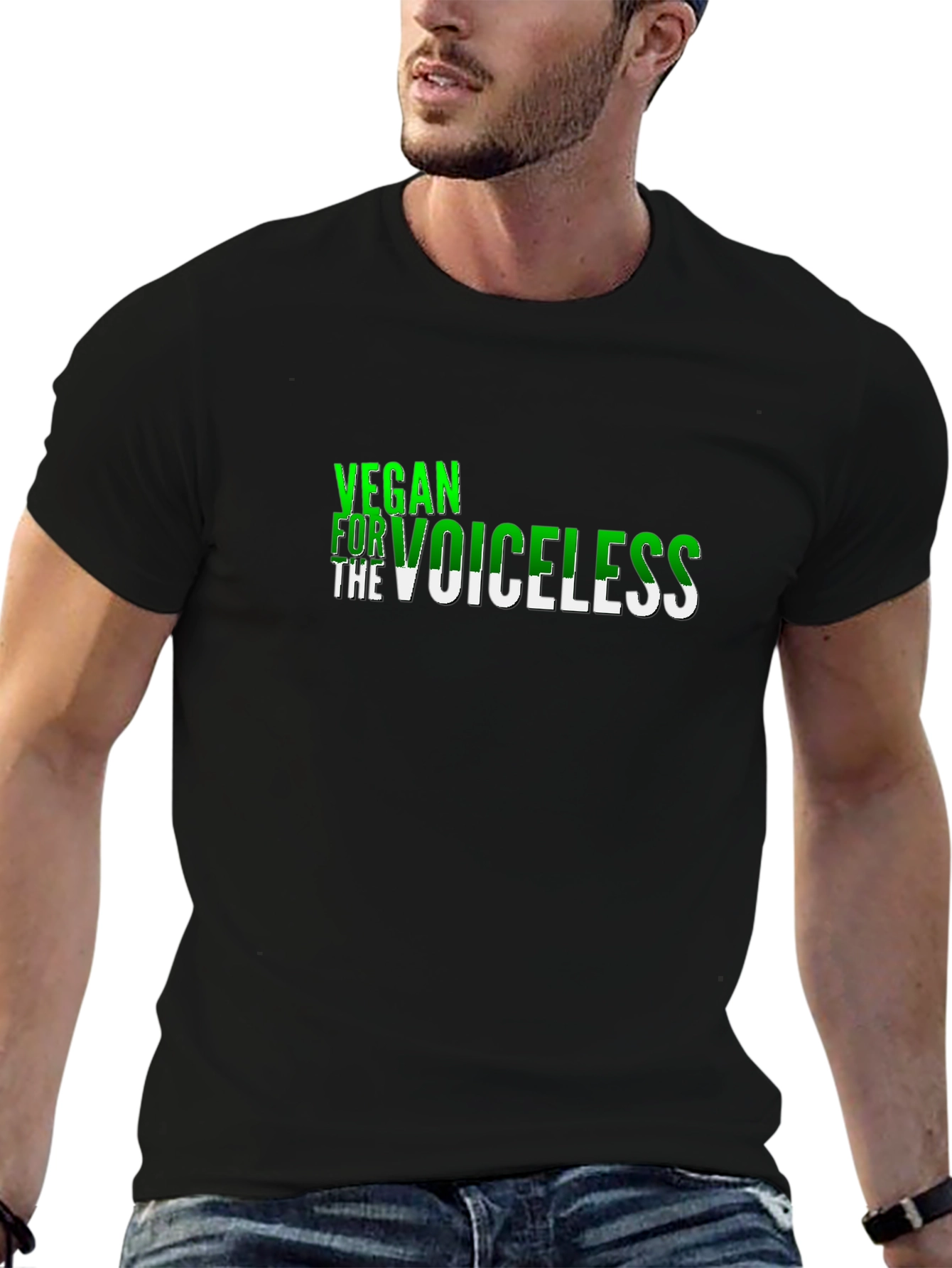 Black Vegan for the Voiceless Graphic Tee view 6