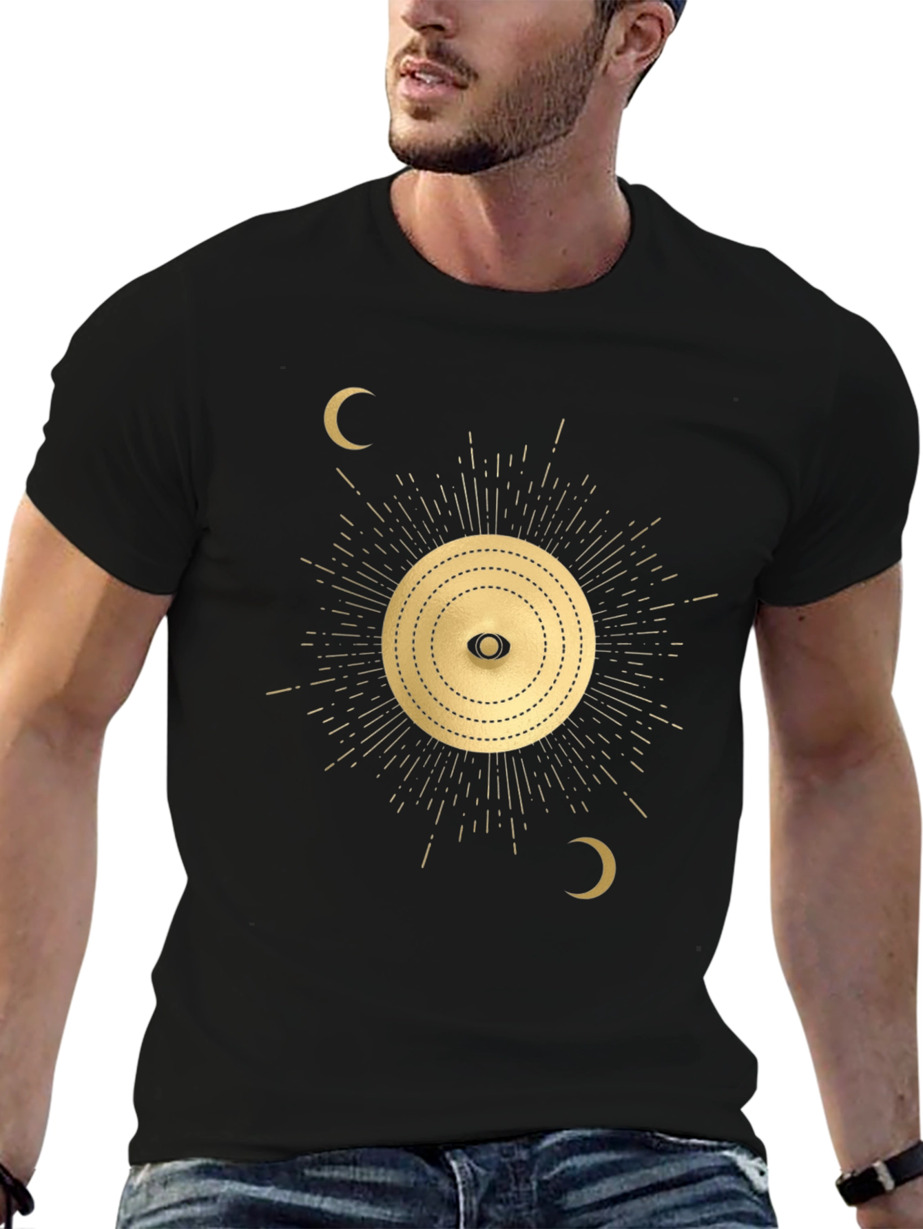 Black Celestial Eye Graphic T-Shirt - Stylish & Unique Design view 6