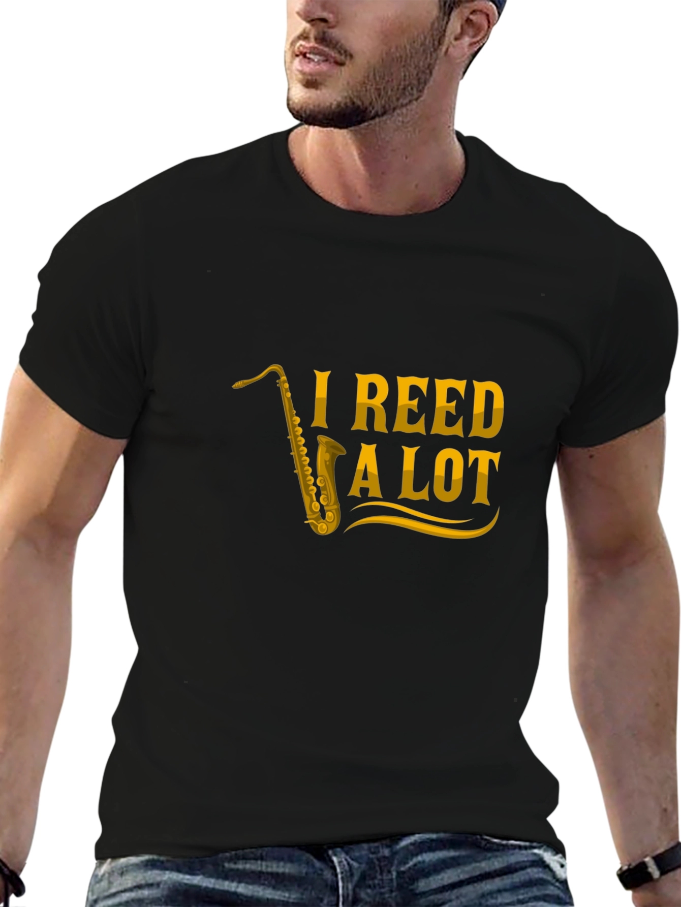 Black I Reed a Lot Saxophone T-Shirt - Black view 6